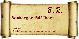 Bamberger Róbert névjegykártya